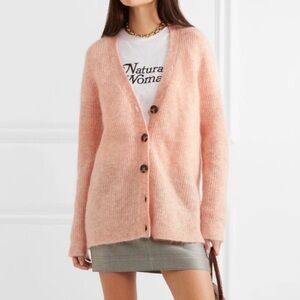 Ganni Soft Pink Button-Up Cardigan